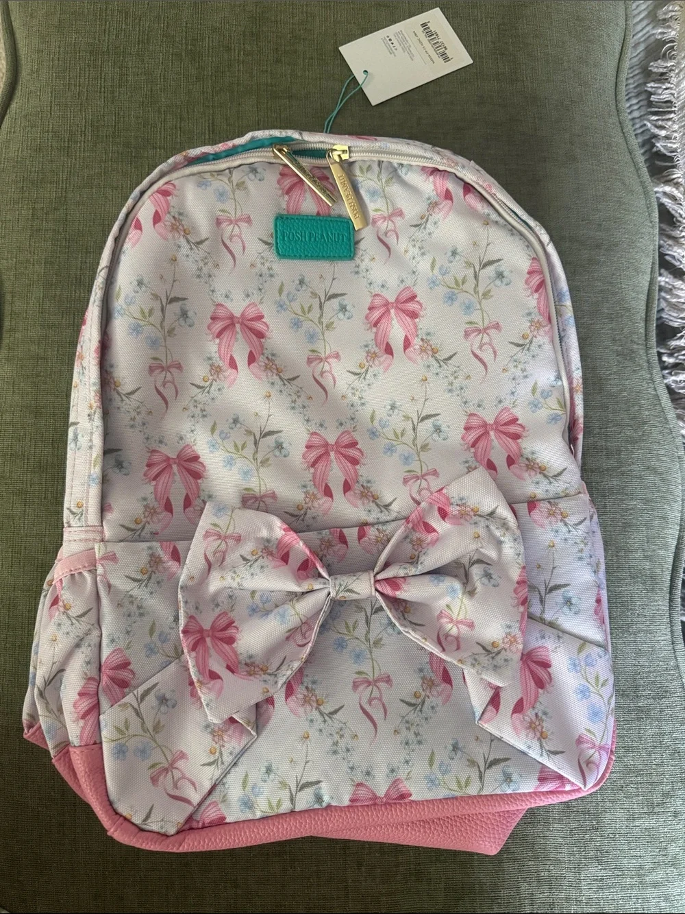 NEW Posh Peanut Pink Floral Bow Kids Backpack